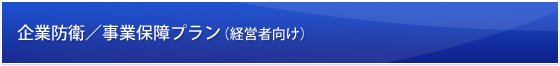 企業防衛/事業保障プラン(経営者向け)