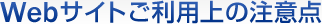 Webサイトご利用上の注意点