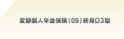 変額個人年金保険(09)終身D3型 募集代理店:千葉銀行