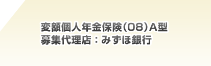 変額個人年金保険(08)A型 募集代理店:みずほ銀行