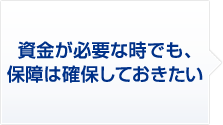資金が必要な時でも、保障は確保しておきたい