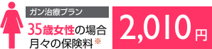 【ガン治療プラン】35歳女性の場合 月々の保険料※ 2,010円