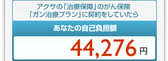 アクサの「治療保障」のがん保険「ガン治療プラン」に契約をしていたら【あなたの自己負担額】44,276円